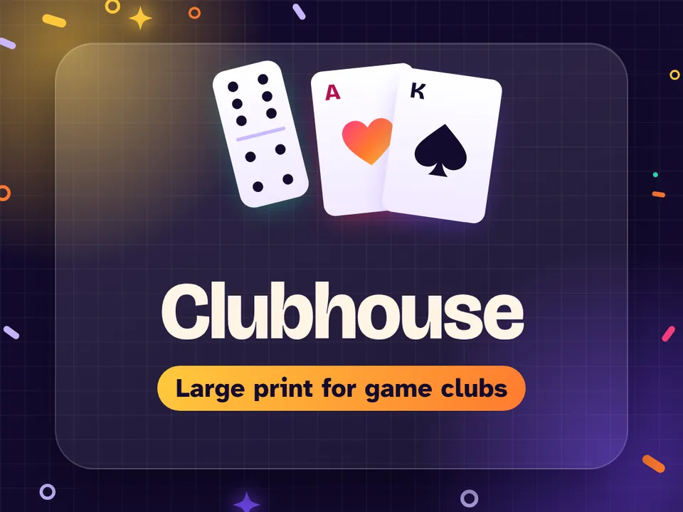 Clubhouse card games printable kits
